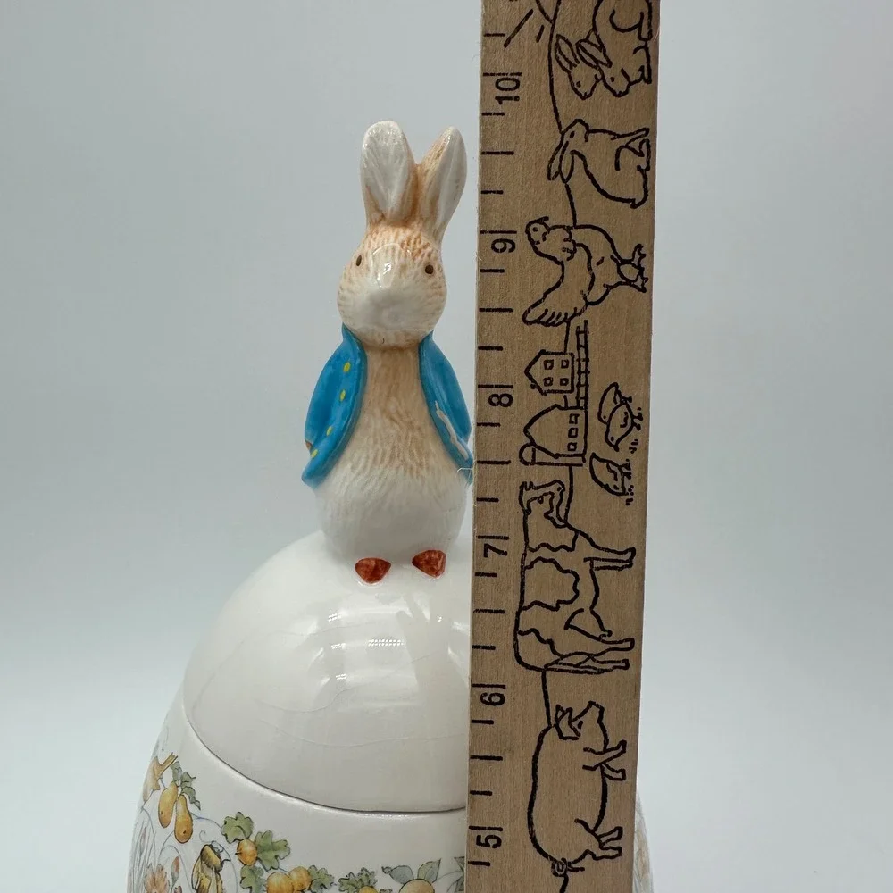 Beatrix Potter Peter Rabbit Egg Cookie Jar Teleflora 1996 Vintage Canister